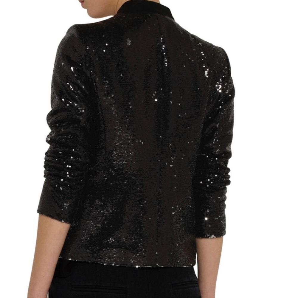 NWT Maje black sequin tuxedo jacket - Picture 5 of 13
